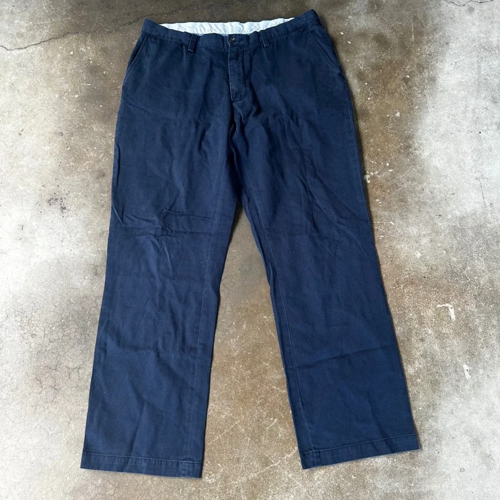 Polo Ralph Lauren Chino Pants Mens 36x32 Navy Blue Excellent Relaxed Fit Twill